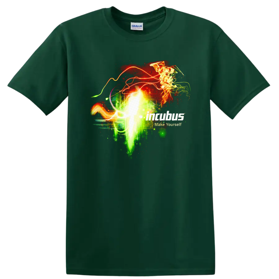 Incubus Make Yourself Vintage Classic Rock T Shirt - Forest Green