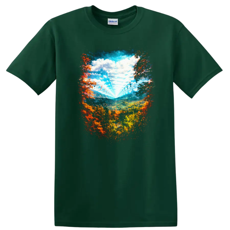 Vintage Classic Rock Album Cover Art Style T Shirt - Forest Green