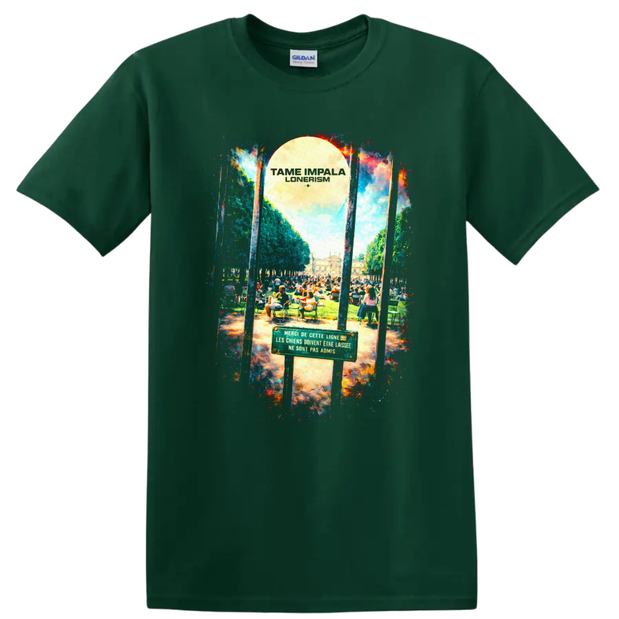 Tame Impala Lonerism Vintage Classic Rock T Shirt - Forest Green