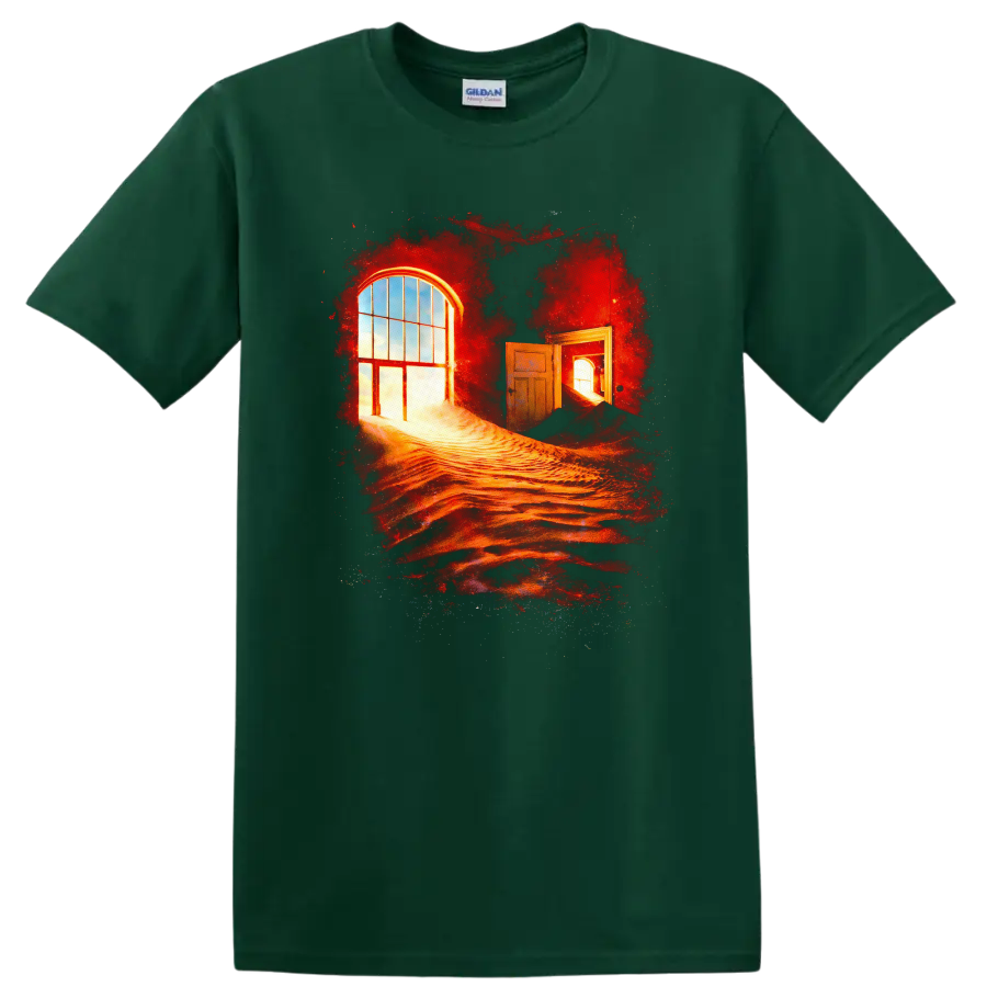Vintage Classic Rock Album Cover Art Style T Shirt - Forest Green