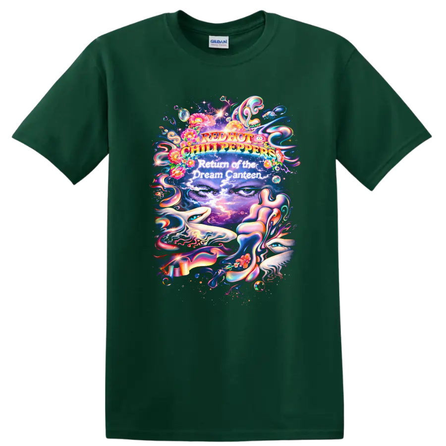 Red Hot Chili Peppers Dream Canteen T Shirt - Vintage Classic Rock Art - Forest Green