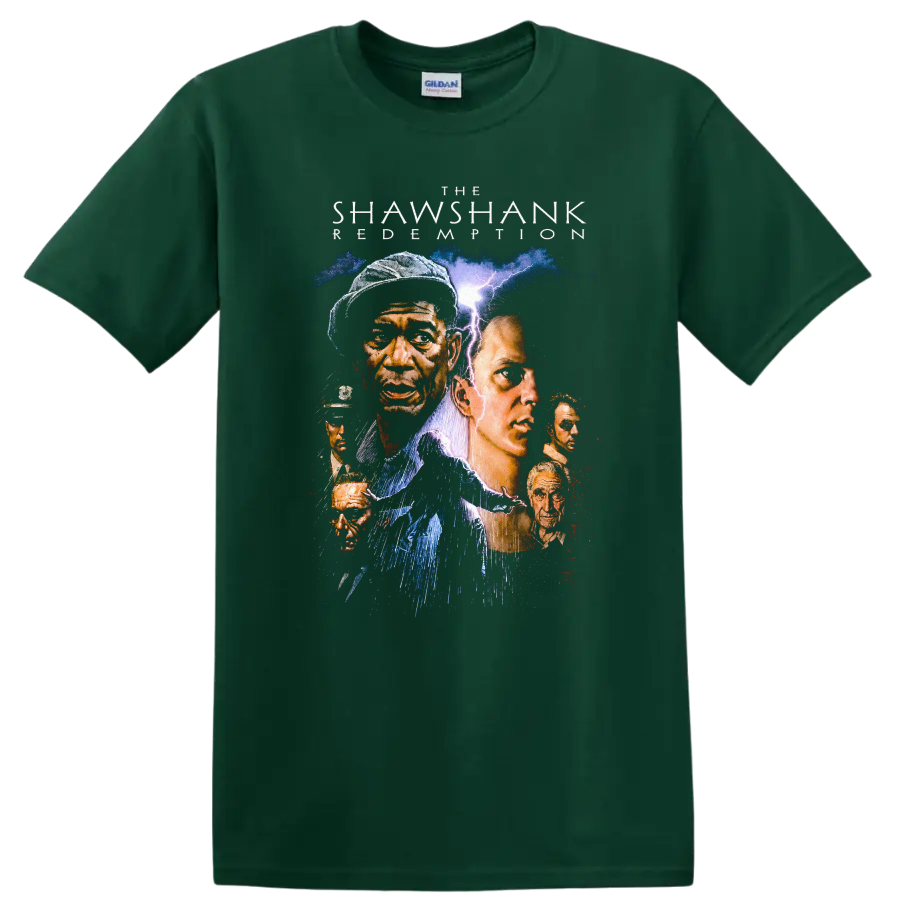Shawshank Redemption Art T Shirt Classic Movie Graphic Tee Movie Lovers Humor - Forest Green