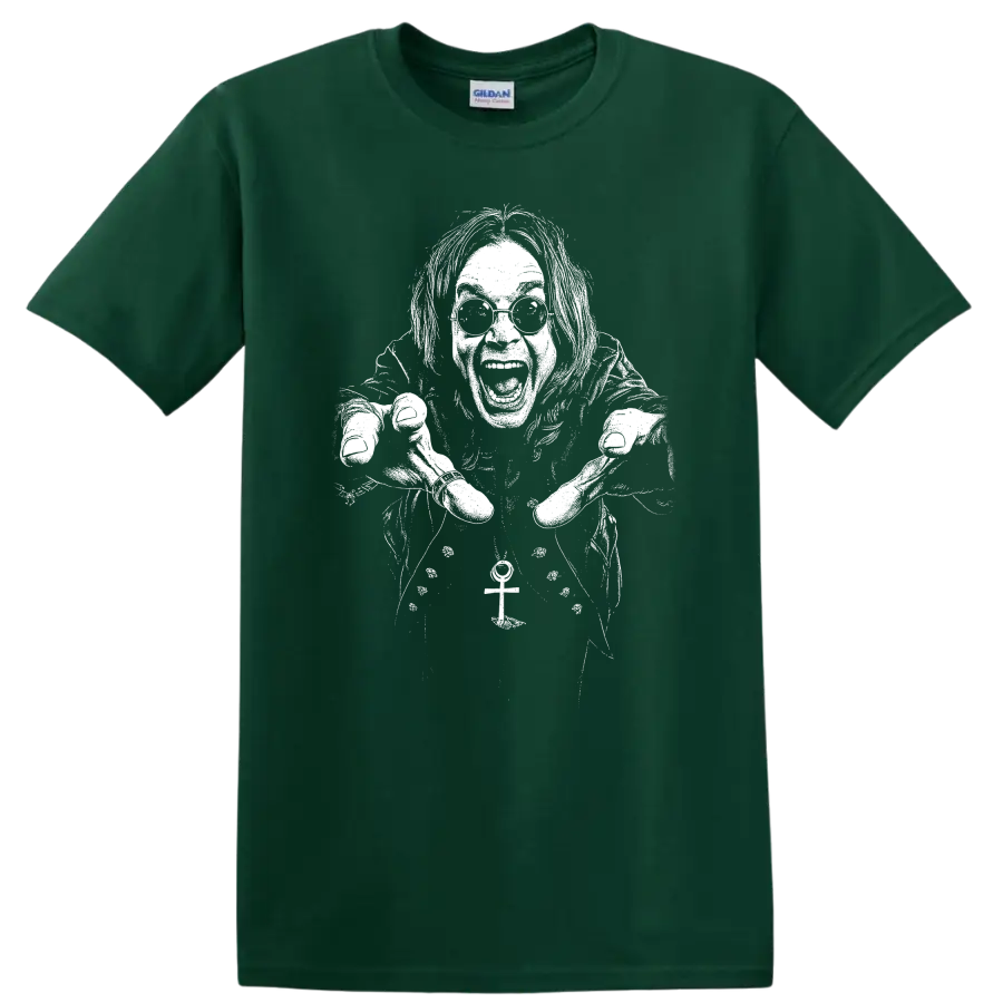Ozzy Osbourne Black Sabbath Rock Legends T Shirt - Forest Green