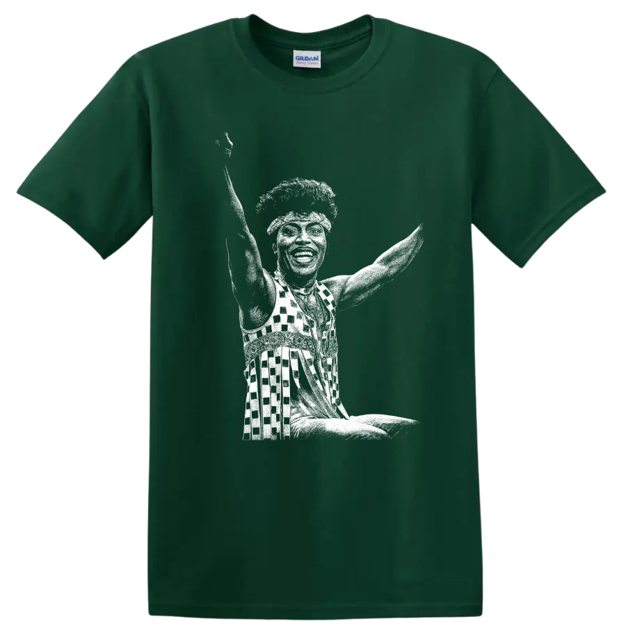 Little Richard Rock Legends Silhouette T Shirt - Forest Green