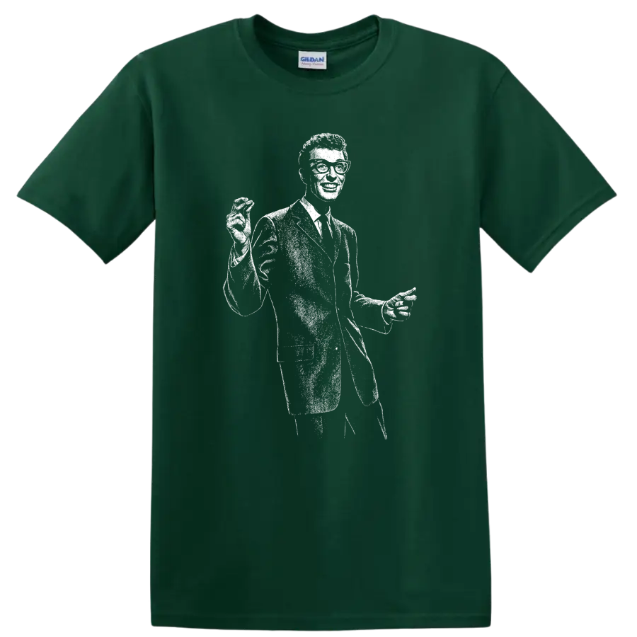 Buddy Holly Rock Legends Tribute T Shirt Vintage Music Icon - Forest Green