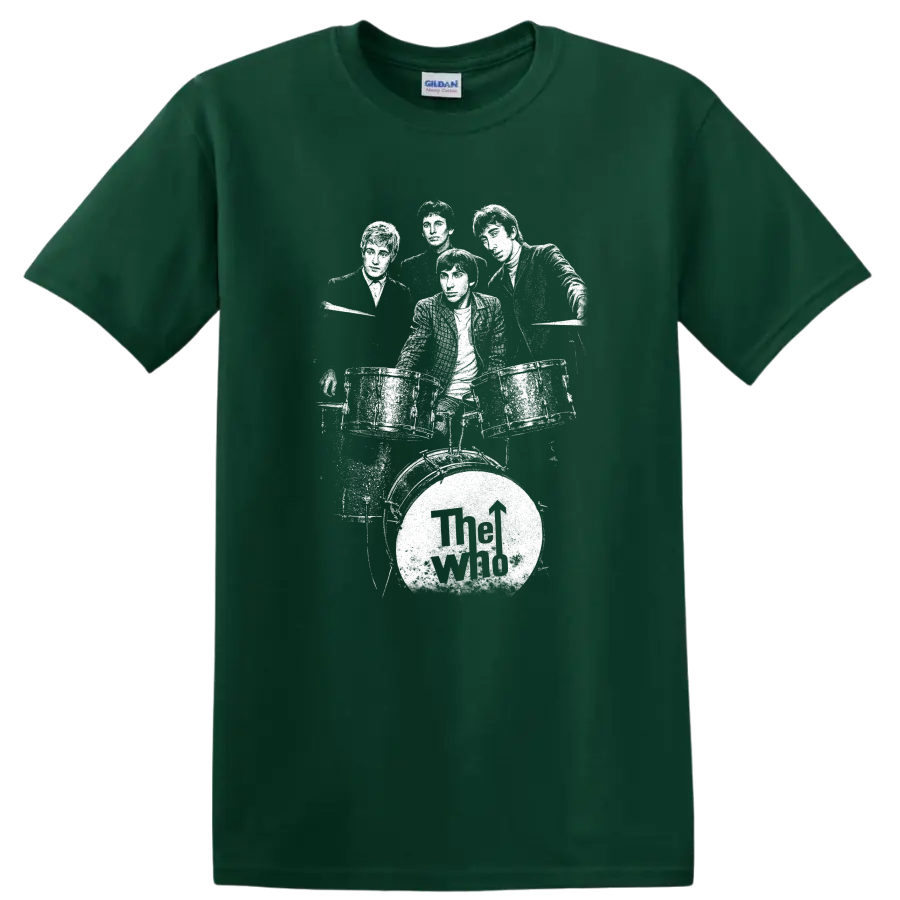The Who Rock Legends Band Logo T Shirt for Classic Music Fans - Forest Green