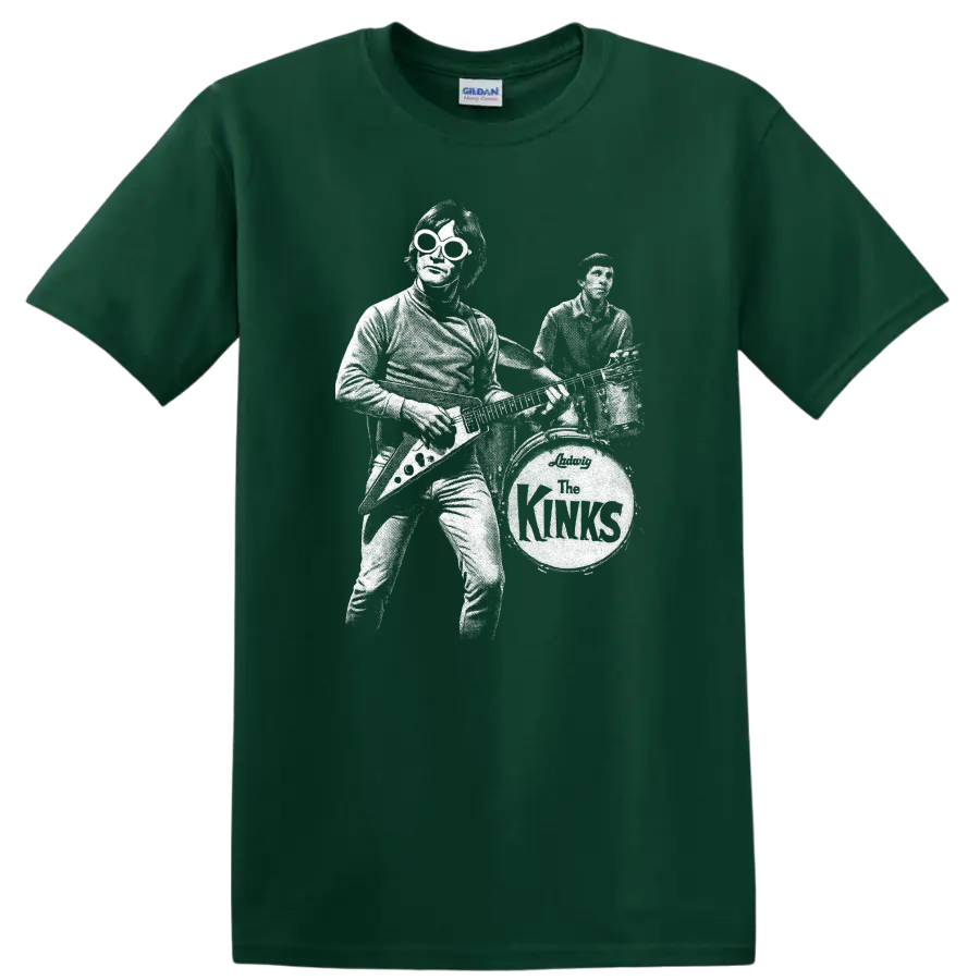 The Kinks Rock Legends Vintage Band Logo T Shirt Classic Music Tee - Forest Green