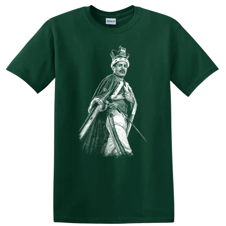 Freddie Mercury Queen Rock Legends Silhouette T Shirt - Forest Green