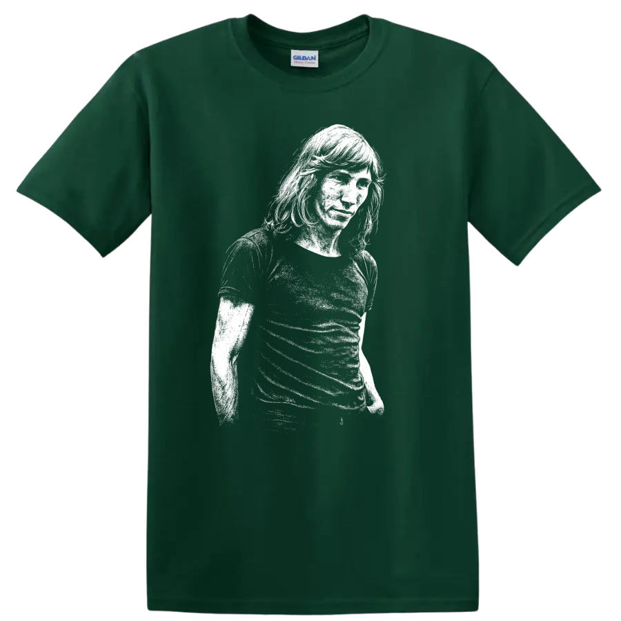 Roger Waters Pink Floyd Rock Legends Portrait T Shirt - Forest Green