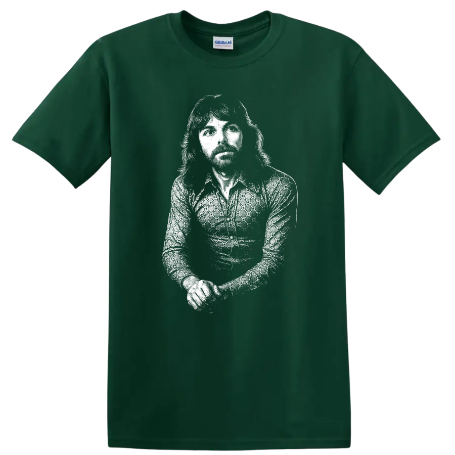 Richard Wright Pink Floyd Rock Legends Vintage Style T Shirt - Forest Green