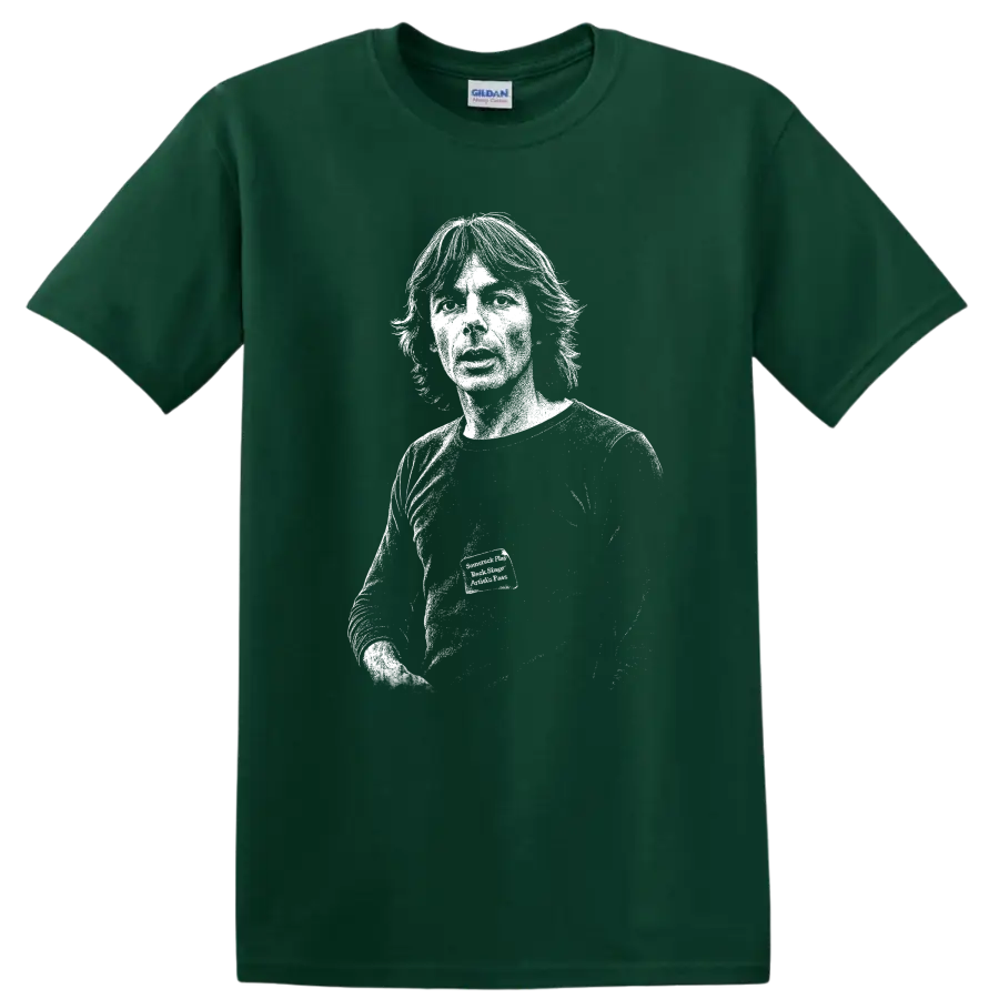 Richard Wright Pink Floyd Rock Legends Portrait T Shirt - Forest Green