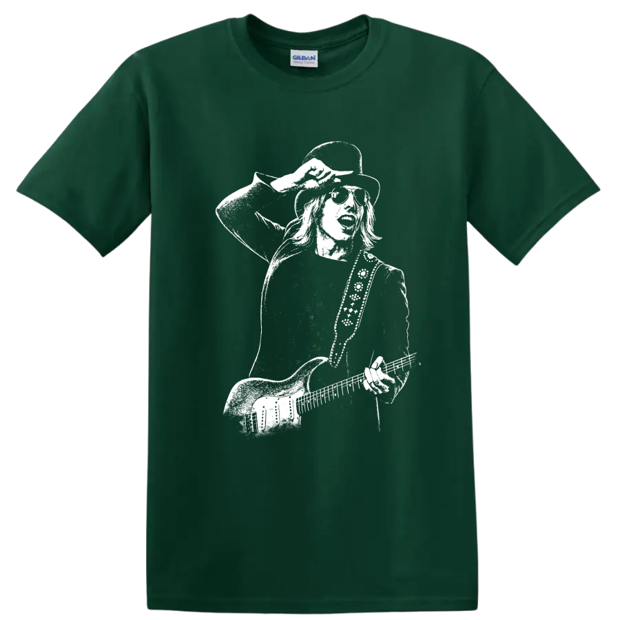 Tom Petty and the Heartbreakers Rock Legends Band Logo T Shirt - Forest Green