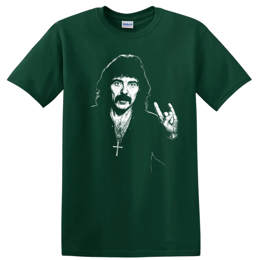 Tony Iommi Black Sabbath Rock Legends Tribute T Shirt - Forest Green