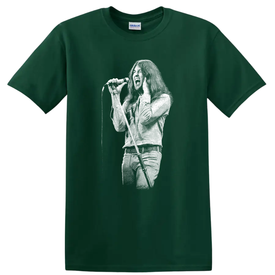 Ian Gillan Deep Purple Rock Legends Tribute T Shirt for Classic Fans - Forest Green