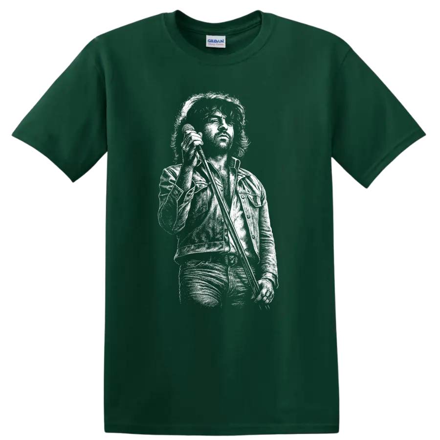 Ian Gillan Deep Purple Rock Legends T Shirt for Classic Rock Fans - Forest Green
