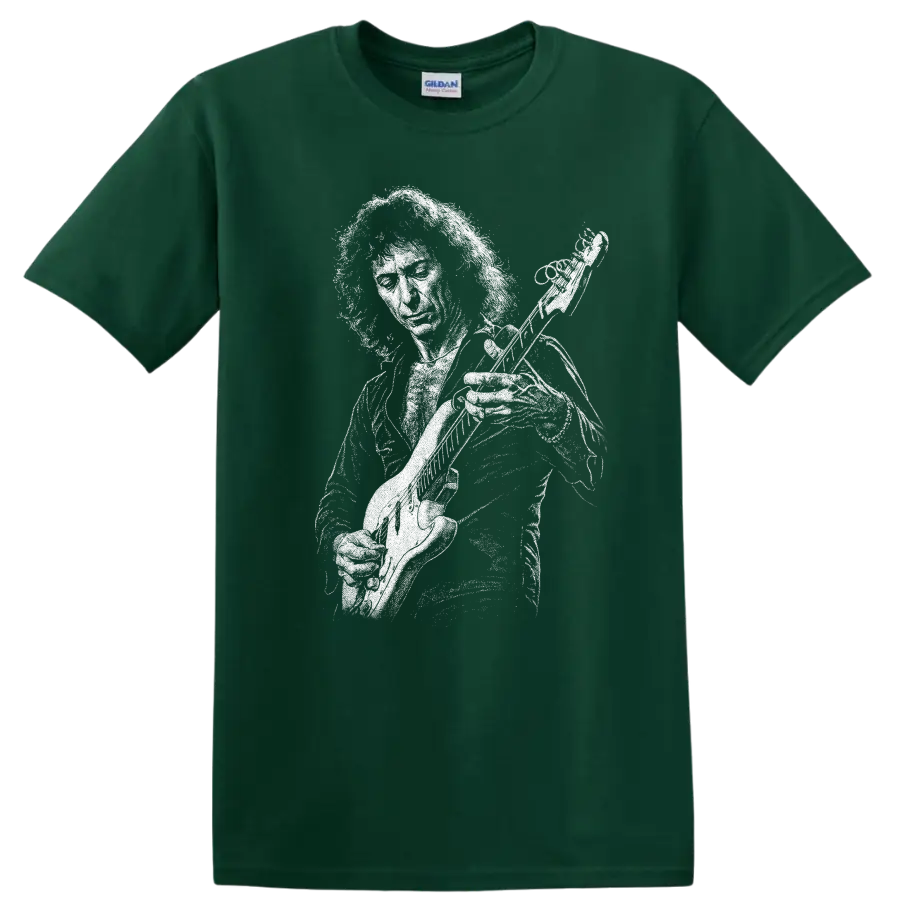 Ritchie Blackmore Deep Purple Rainbow Rock Legends T Shirt - Forest Green