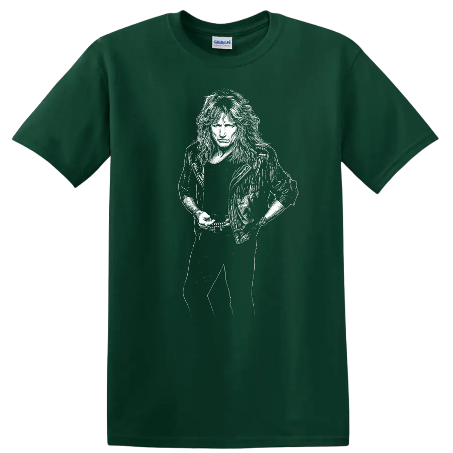 Rock Legends David Coverdale Whitesnake Deep Purple Tribute T Shirt - Forest Green