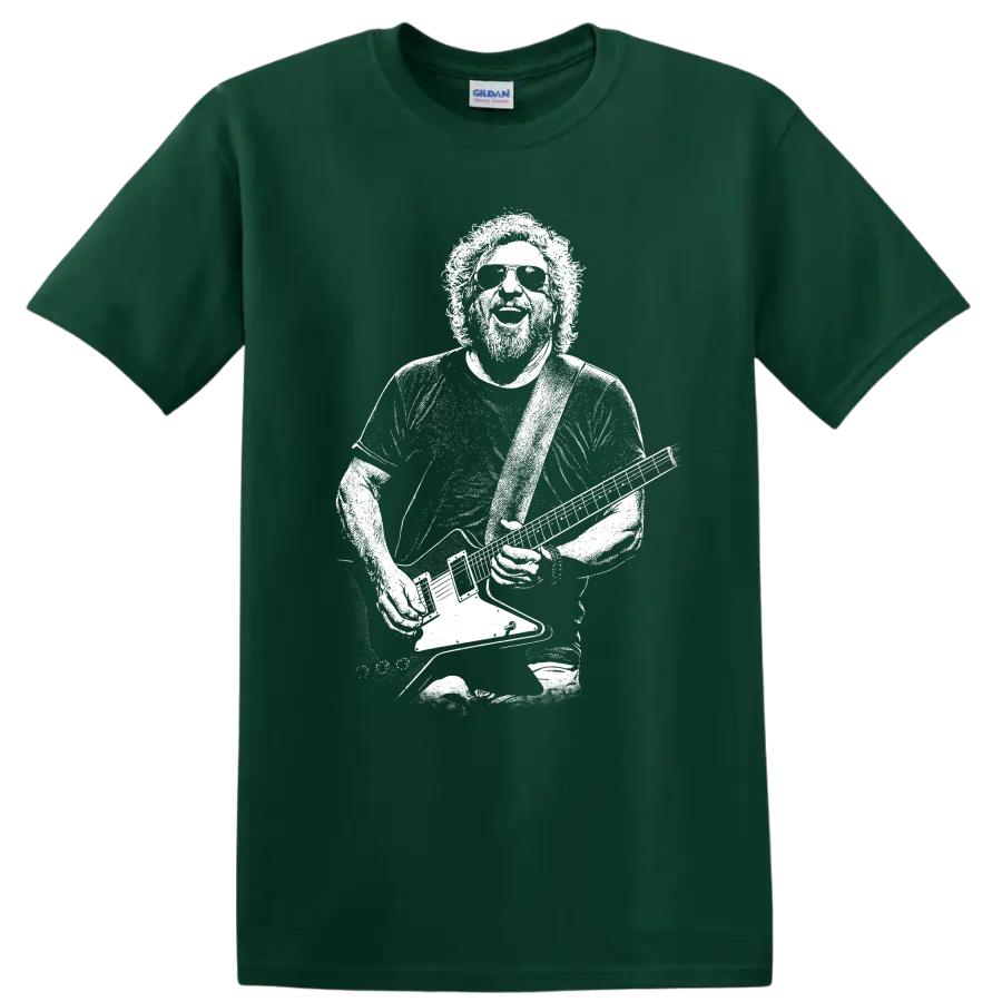 Sammy Hagar Van Halen Rock Legends Vintage Portrait T Shirt - Forest Green