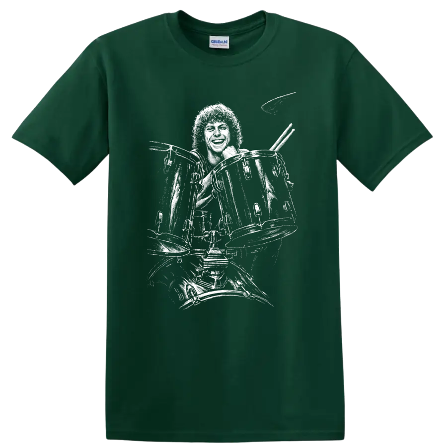 Rick Allen Def Leppard Rock Legends Graphic T Shirt - Forest Green