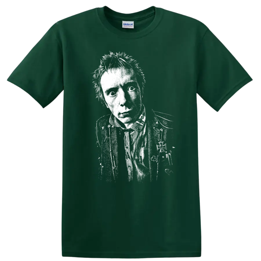 Johnny Rotten Sex Pistols Rock Legends Punk Style T Shirt - Forest Green