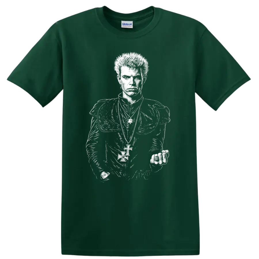 Billy Idol Rock Legends Graphic T Shirt for Classic Music Fans - Forest Green