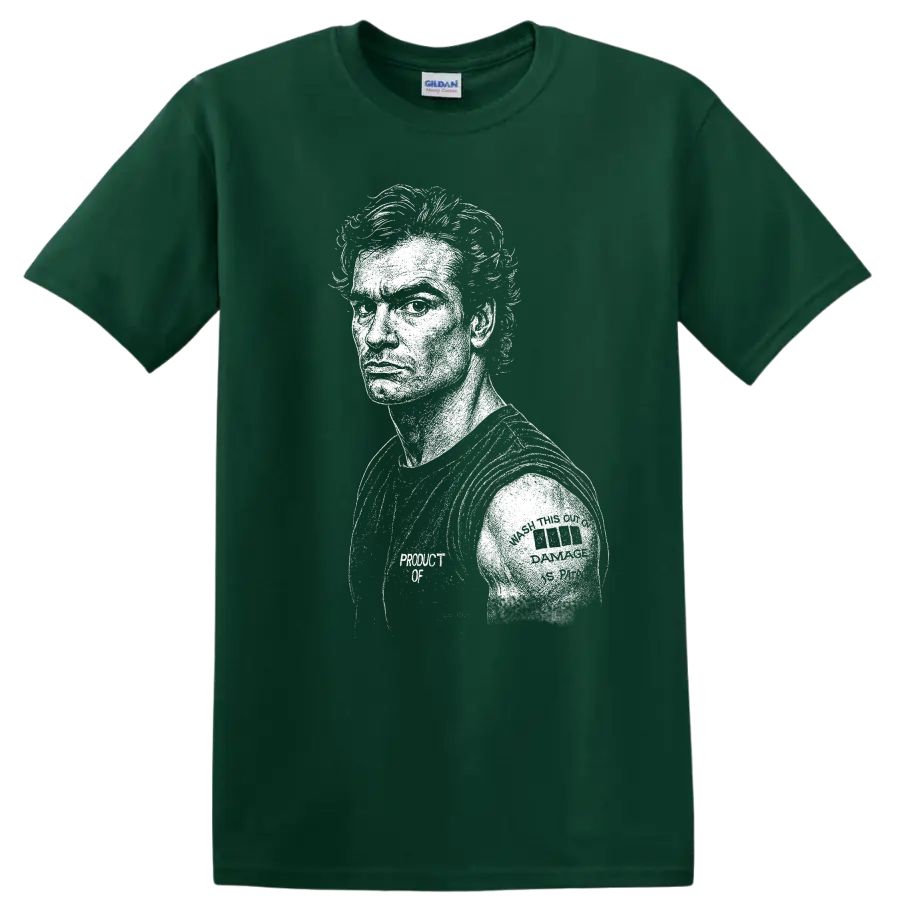 Andrew Eldritch The Sisters of Mercy Rock Legends Portrait T Shirt - Forest Green