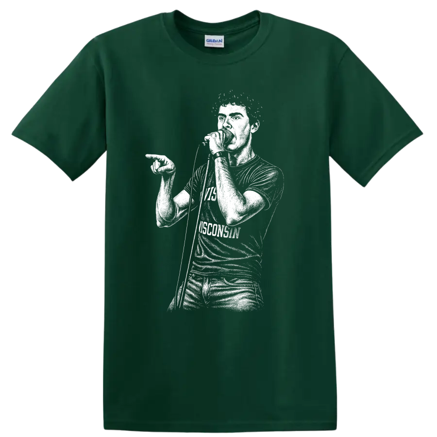 Ian Curtis Joy Division Rock Legends Tribute T Shirt Unisex Music Fan - Forest Green
