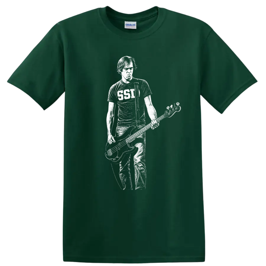 Krist Novoselic Nirvana Rock Legends Silhouette T Shirt - Forest Green