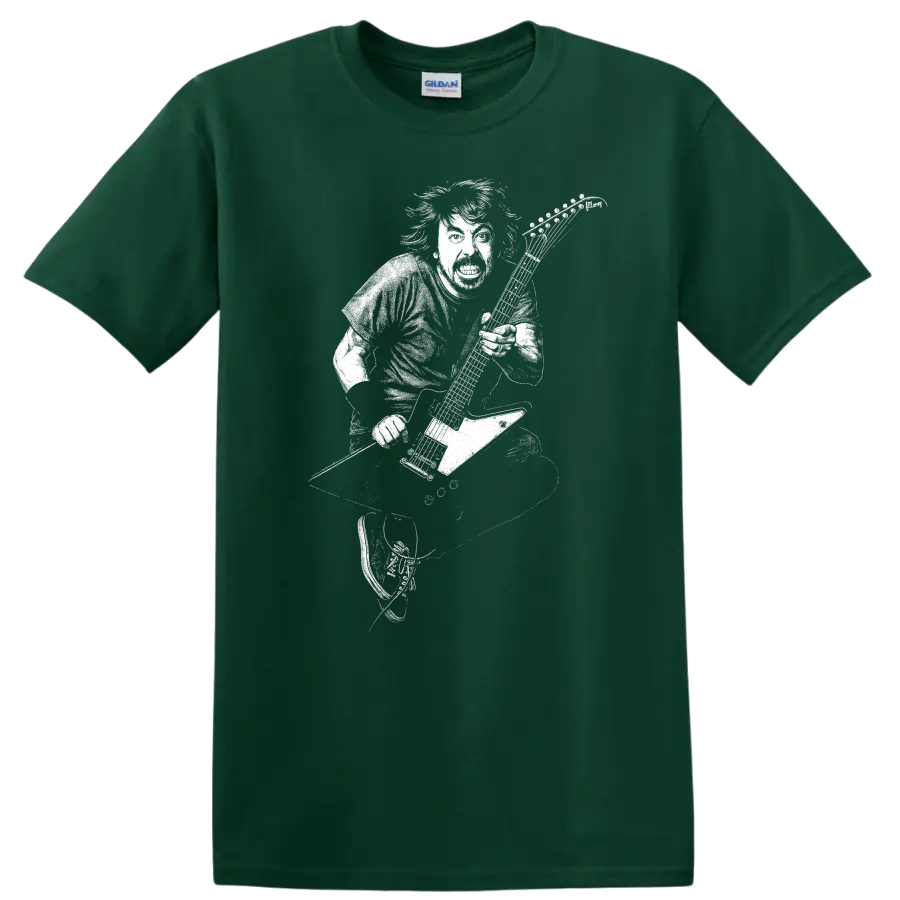 Dave Grohl Foo Fighters Rock Legends Portrait T Shirt for Fans - Forest Green