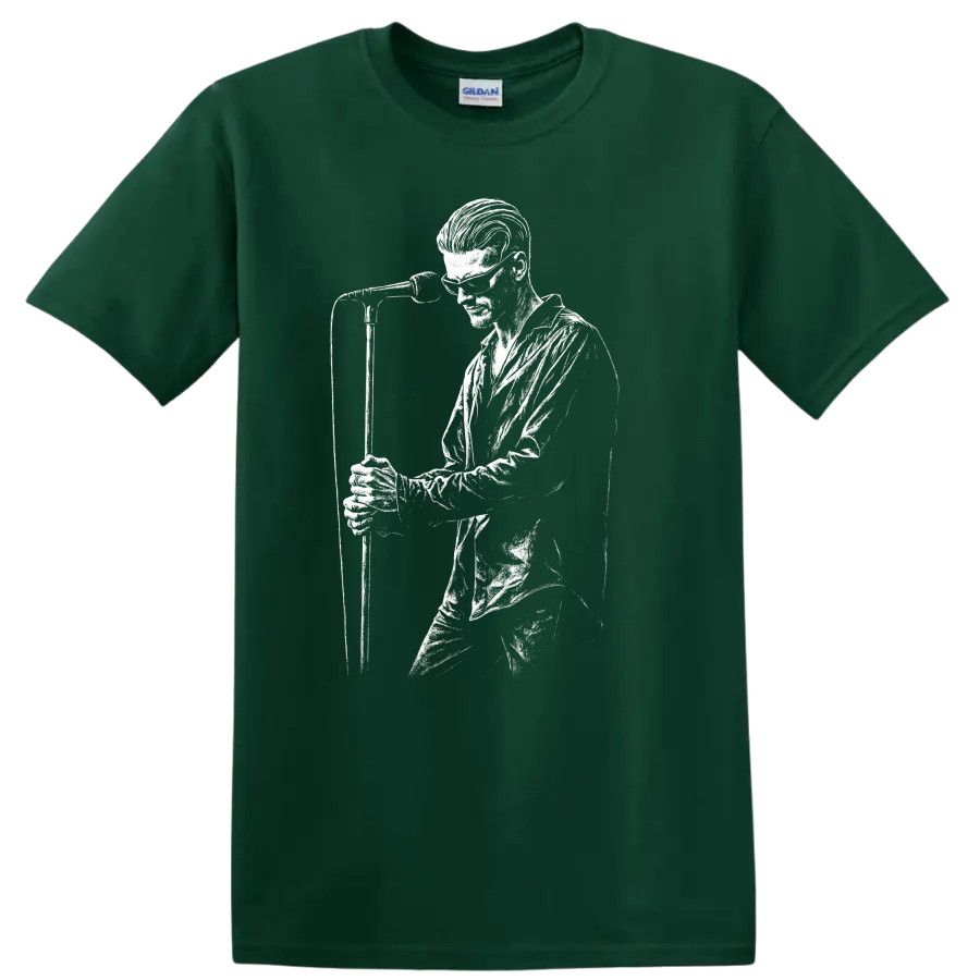 Layne Staley Alice in Chains Rock Legends Portrait T Shirt - Forest Green