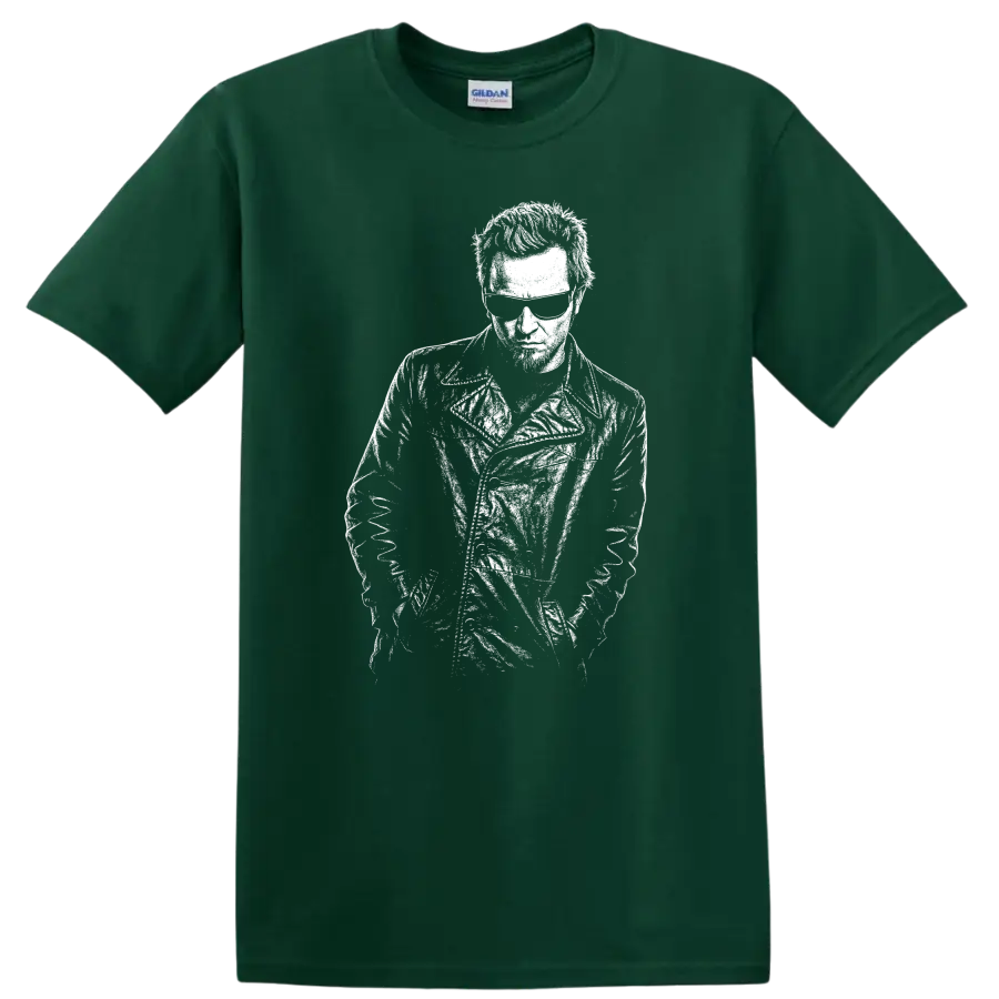 Bono U2 Rock Legends Silhouette Portrait T Shirt - Forest Green
