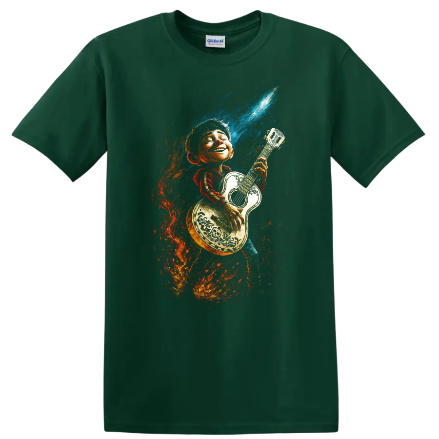 Bane from The Dark Knight Rises movie-inspired graphic T shirt on a Forest Green T Shirt