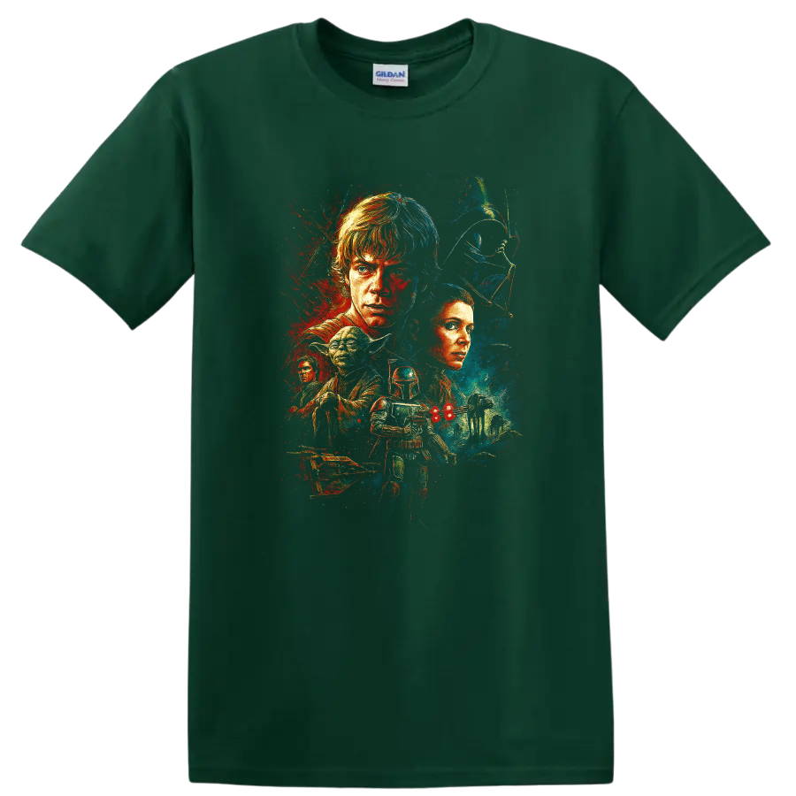 Star Wars A New Hope vintage character collage artwork on a - Forest Green