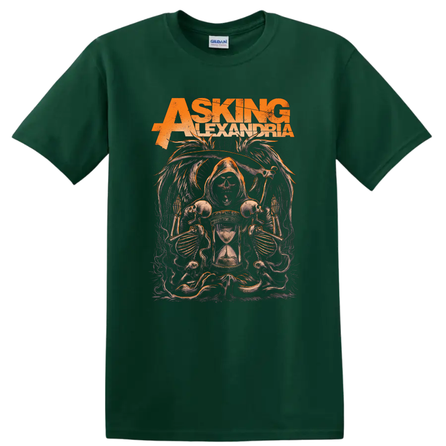 ASKING ALEXANDRIA skull reaper graphic print - Forest Green