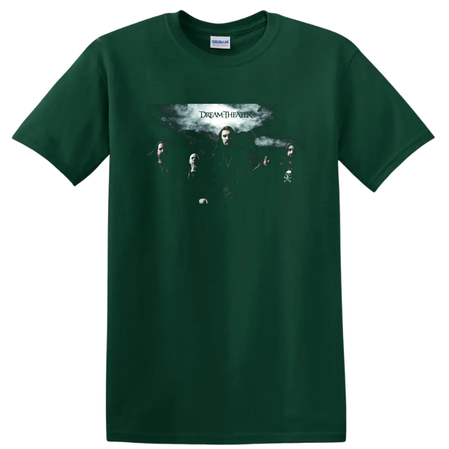 Dream Theater band graphic print T Shirt with dark moody group - Forest Green