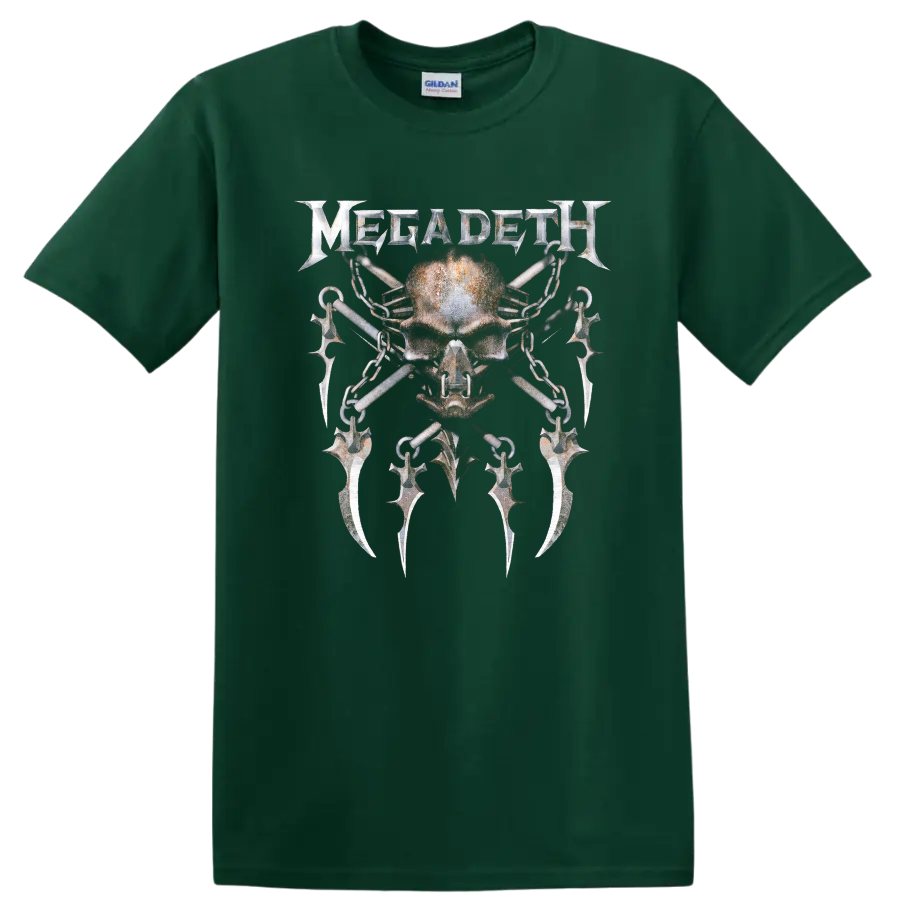 Megadeth skull and blades graphic T - Forest Green