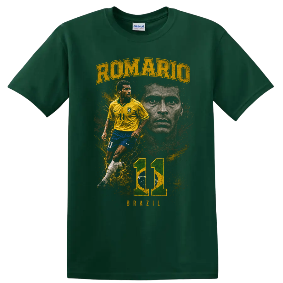 Diogo Moreira Honda soccer tribute graphic with number 11 on a Forest Green T Shirt