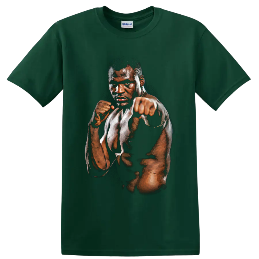 Bobby Green MMA fighter in a dramatic painted guard and forward-punch portrait on a Forest Green T Shirt