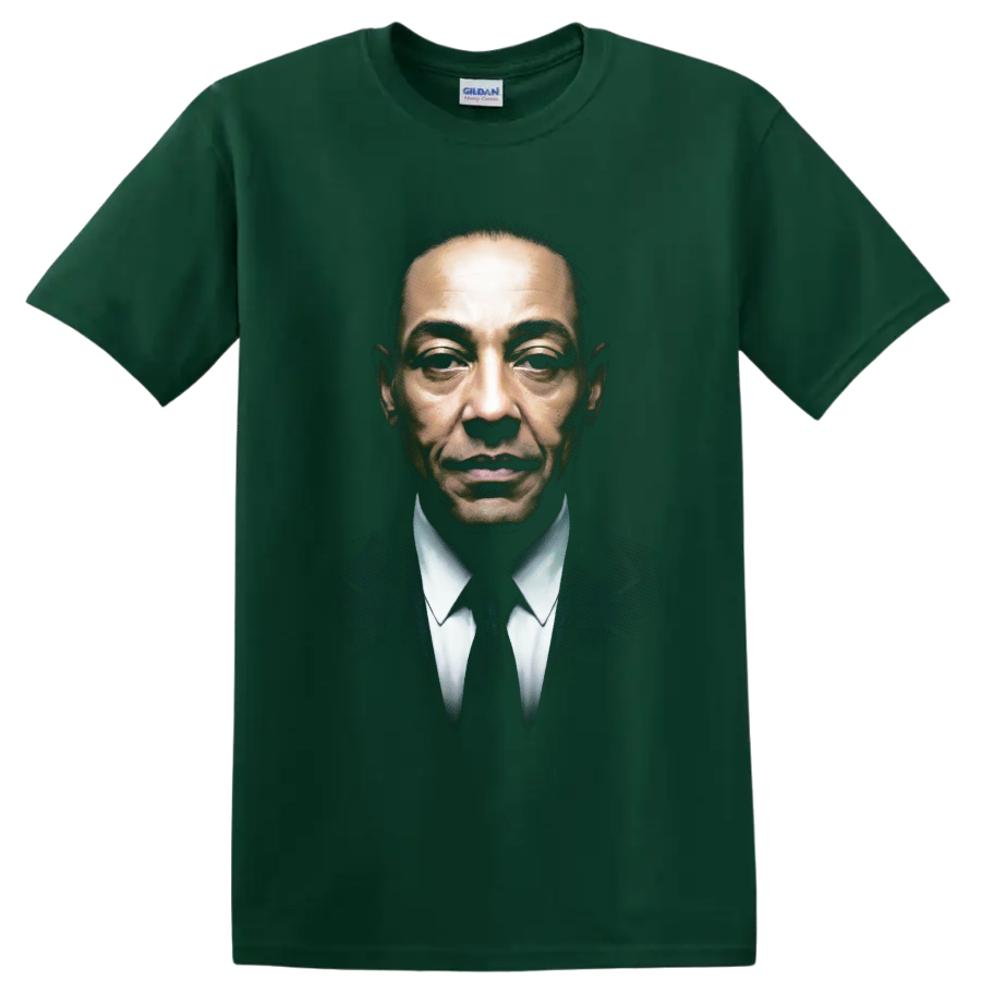 Gustavo Fring Breaking Bad dramatic formal portrait graphic on a Forest Green T Shirt