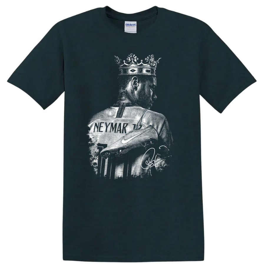 Retro Neymar soccer legend portrait graphic T - Midnight (Green)
