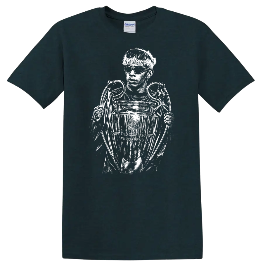 Retro black and white soccer portrait of Lamine Yamal style - Midnight (Green)