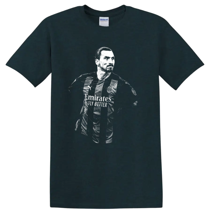 Retro soccer portrait of Zlatan Ibrahimović legend style T - Midnight (Green)