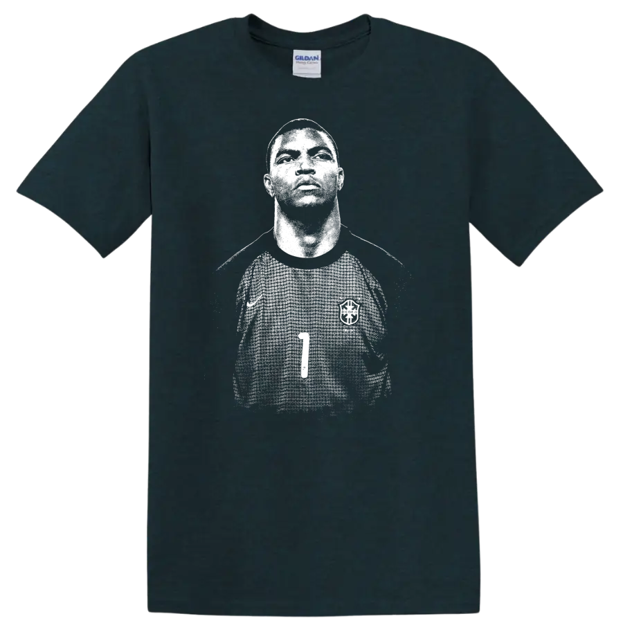 Retro soccer portrait style graphic of Nelson de Jesus Silva - Midnight (Green)