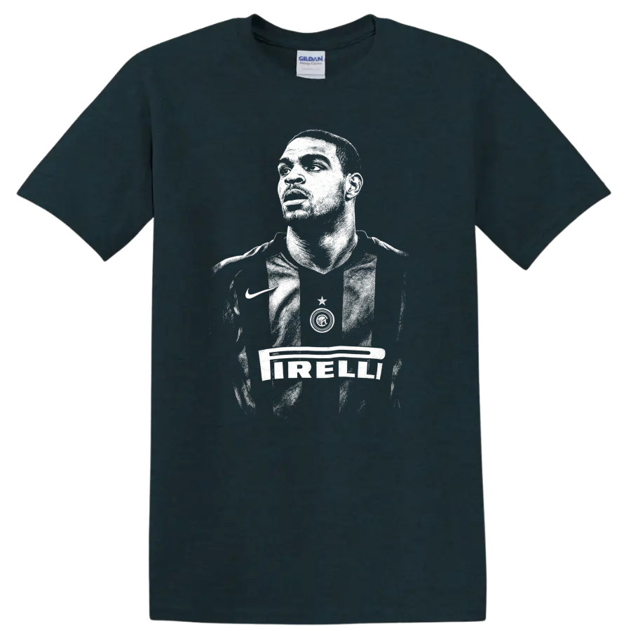 Retro black and white soccer portrait style Adriano Leite Ribeiro T - Midnight (Green)