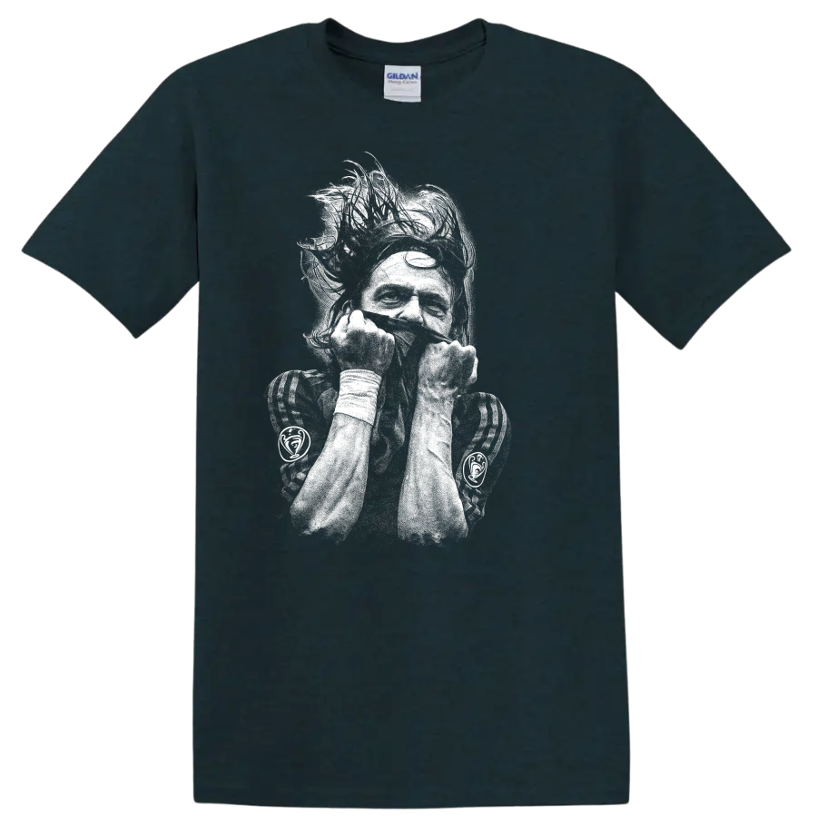 Retro soccer portrait of Zlatan Ibrahimović style T Shirt - Midnight (Green)