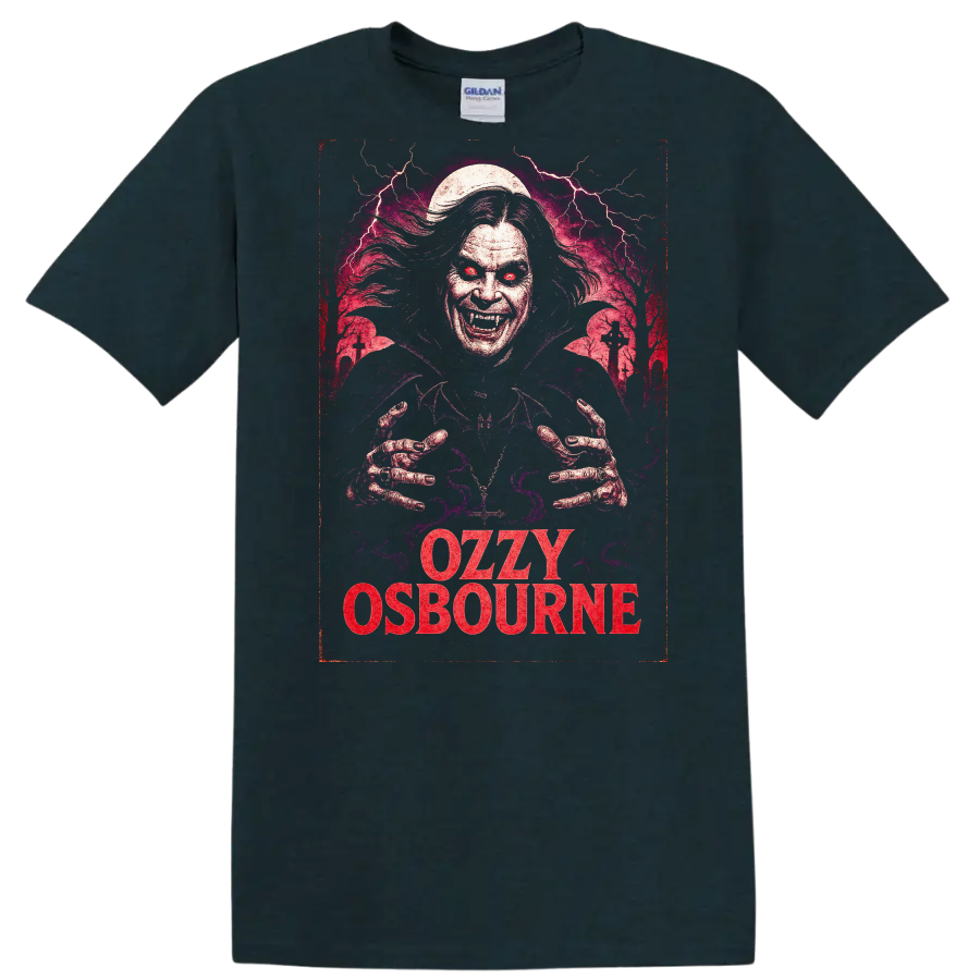 Ozzy Osbourne Retro Heavy Metal Horror Art T Shirt - Midnight (Green)