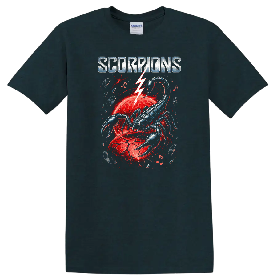 Scorpions Retro Rock Heavy Metal Album Style T Shirt - Midnight (Green)
