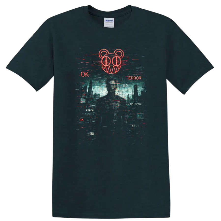Vintage Classic Rock Album Cover Art T Shirt inspired by Radiohead on a Midnight (Green) T Shirt