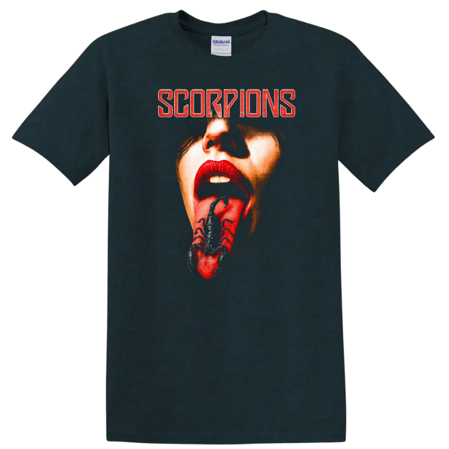 Scorpions Retro Rock Heavy Metal Album Cover Style T Shirt - Midnight (Green)