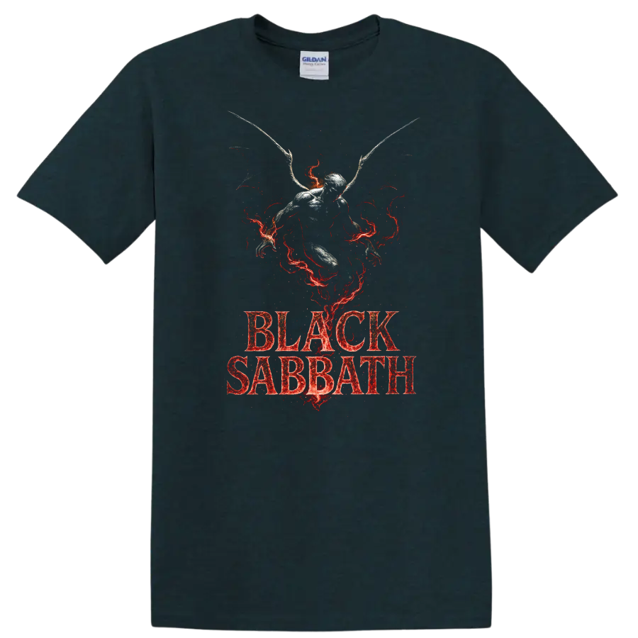 Black Sabbath Heavy Metal Legend Style T Shirt Retro Rock Graphic - Midnight (Green)